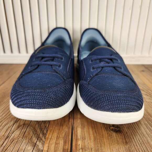 Skechers Slip-Ins On-The-Go Flex-Top Notch Womens Sz 8.5 Navy Blue Slip On Shoes - Picture 2 of 9